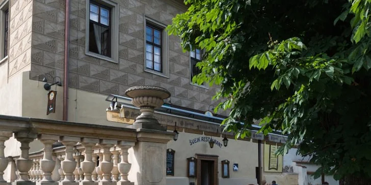 Parádní hostina v lázeňském centru: Švejkův burger a hranolky s pivkem