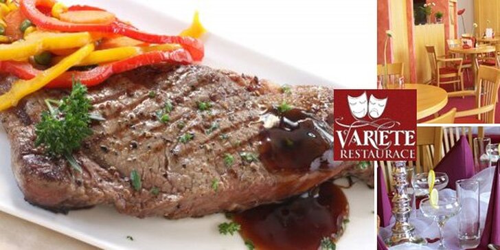 289 Kč za DVA steaky z hovězí svíčkové (200 g) a DVĚ přílohy podle vlastního výběru v restauraci Varieté v Havířově. Šťavnatá sleva až 52 %.
