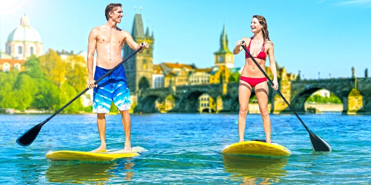 Hodinová jízda na paddleboardu v centru Prahy