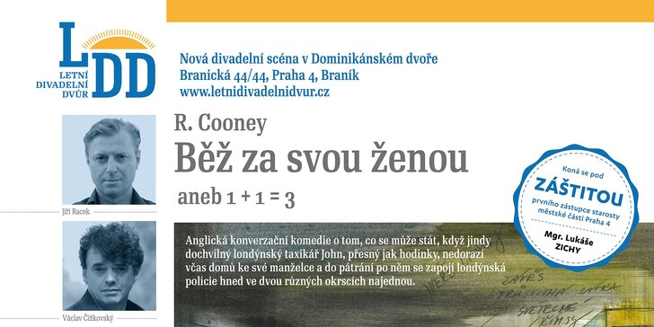 Letní Divadelní dvůr Praha - Běž za svou ženou od Raye Cooneyho