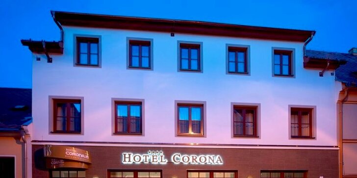 Soukromé wellness, masáž a luxusní ubytování v hotelu Corona**** na jihu Čech