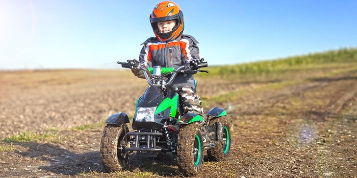 Super řádění na dětských ecrossových motorkách a čtyřkolkách