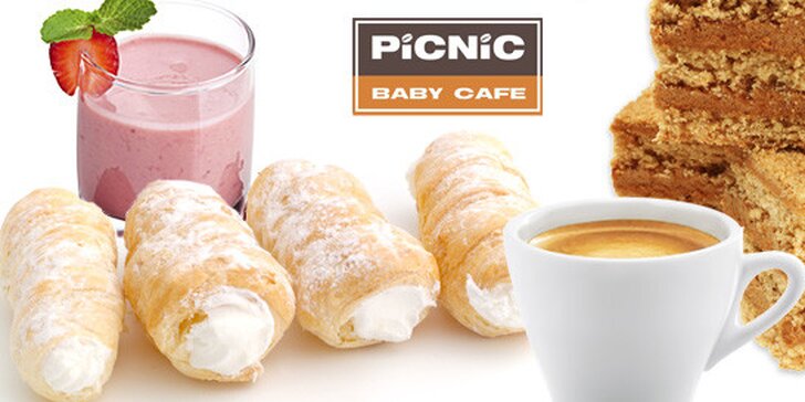 DVA nápoje a DVA zákusky v Picnic Baby Café