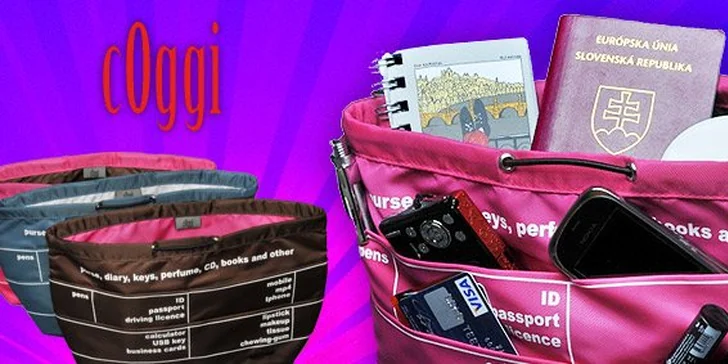 14,99 eur za organizér Coggi do kabelky. Skvelý darček pre ženy nielen pod vianočný stromček. Poriadok všetkých drobností a dôležitých vecí, aký ste vo svojej kabelke doteraz nezažili, teraz so zľavou 50%!