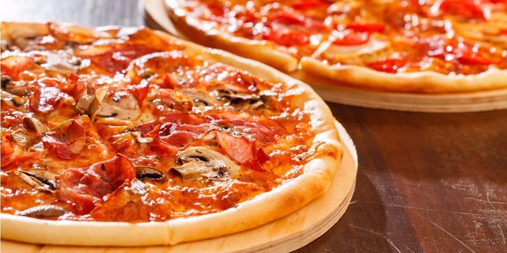Hodování v italském stylu – dvě pizzy dle výběru z 28 druhů