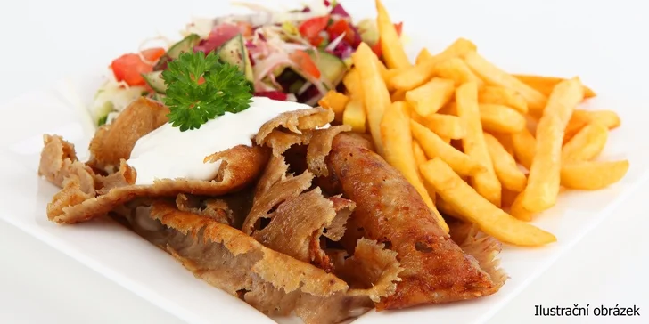 Kebab talíř s hranolky a nápojem dle výběru