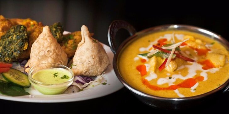 Chuť pravé Indie: Degustační menu pro dva vč. vegetariánské varianty
