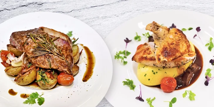 5chodové degustační menu pro 2 labužníky s kávou a případně i vínem