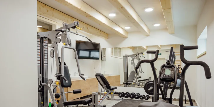 V penzionu je také fitness centrum. 
