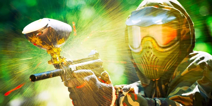 Akce i strategie: Paintballová zábava včetně vybavení a 100 kuliček pro partu