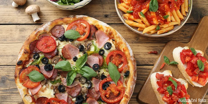 Zažeňte hlad italskými dobrotami: Pizza nebo pasta dle výběru pro 2