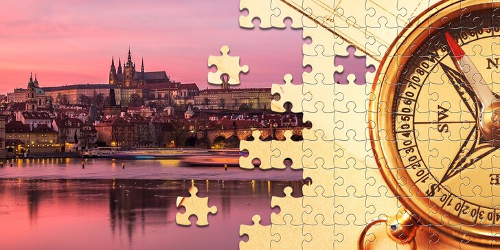 Zábavná venkovní hra Puzzle out v centru Prahy