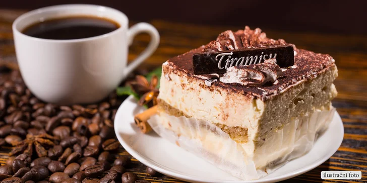 Sladké posezení v příjemné kavárně: Domácí tiramisu a espresso