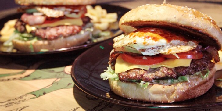 Skvělá bašta v Elektře: 2 burgery se 150 g masa a porcí hranolek