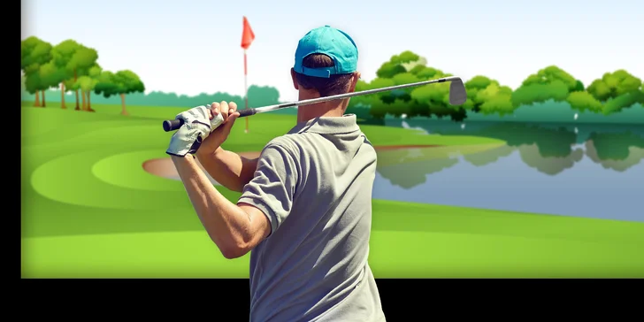 60 minut indoor golfu na profesionálním full swing simulátoru až pro 4 osoby