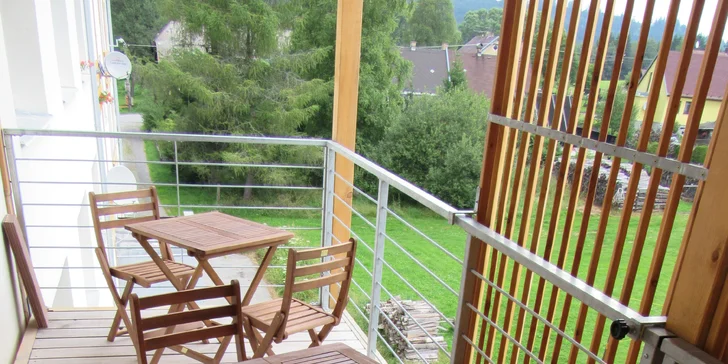Pohodový pobyt v komfortním apartmánu na Šumavě až pro 4 osoby