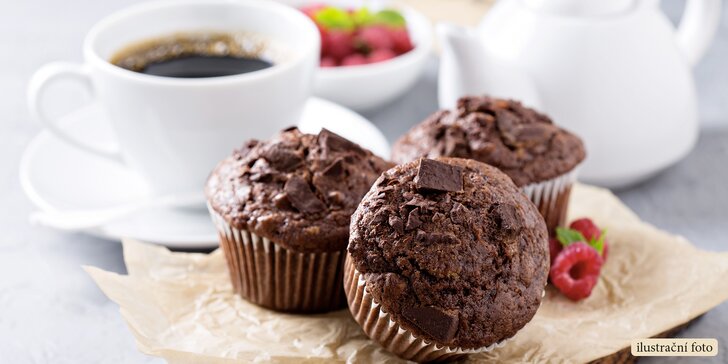 Sladká pauza u Švejka - čokoládový muffin a voňavá káva pro 2 osoby