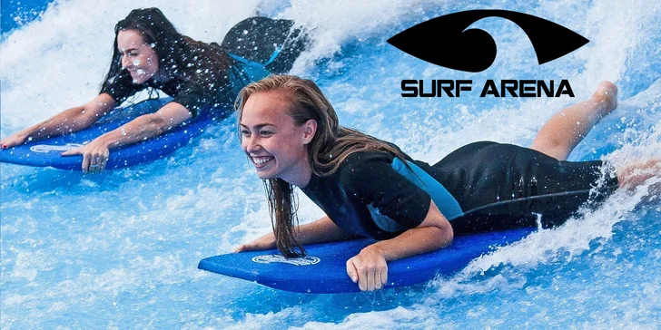Půlhodina na vodním simulátoru a bodyboarding včetně videozáznamu