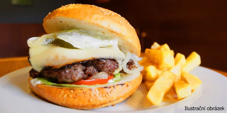 Dva mexické 150g hovězí burgery a dva půllitry napěněného pivka