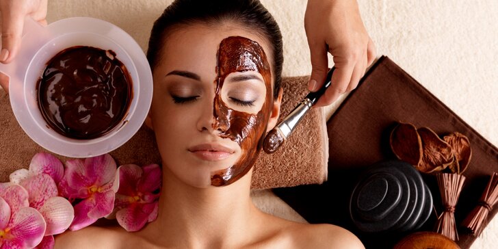 Čokoládová kosmetická péče včetně masáže teplými kameny