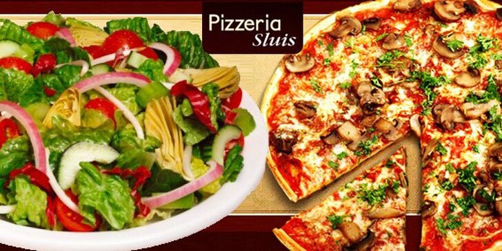 Jen 64 Kč za pizzu a salát dle výběru v pizzerii Sluis v Teplicích. Funghi, Hawai, Prosciutto i Margherita a další. Klasika z Itálie se slevou 52 %.