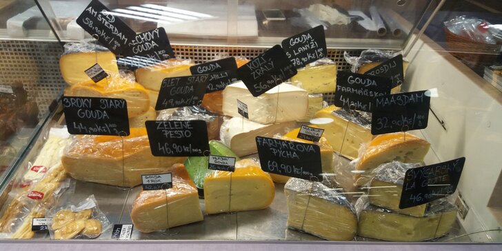 Otevřený voucher na nákup delikátních holandských sýrů v centru Brna