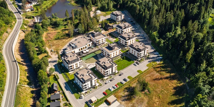 Moderní resort v polských Beskydech: apartmán s kuchyňkou, jídlo a neomezený wellness
