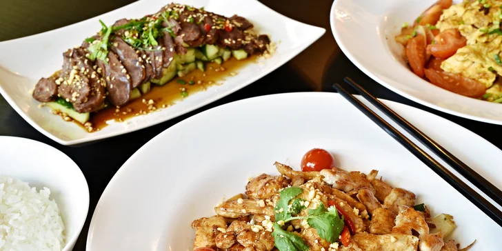 Bohaté tříchodové menu v čínské restauraci Mr. Bao pro 2 labužníky