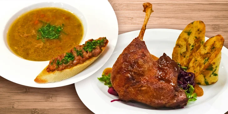 Česko-francouzské svatomartinské menu s kaldounem a husím stehýnkem