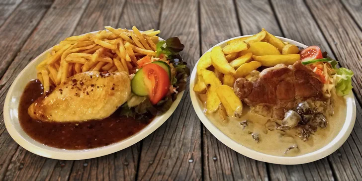 Porce snů: Steak, přílohy i omáčky volbou z několika druhů pro 2 osoby