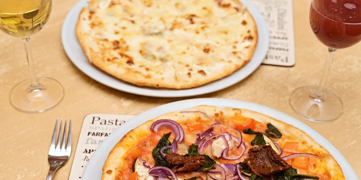 1 nebo 2 pizzy v restauraci Vabene a nealkoholický nápoj ke každé z nich