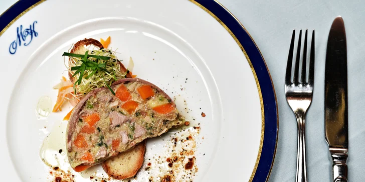 6chodové kachní menu pro dva gurmány v restauraci U Modré kachničky