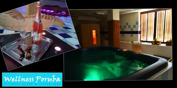 2hodinový oddech s vířivkou a saunou v privátním wellness pro dva