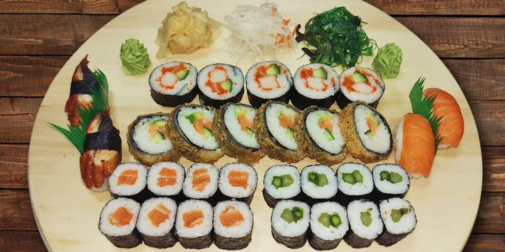 Hostina ve jménu exotiky a zdravých lahůdek: Sushi sety plné skvělých kousků