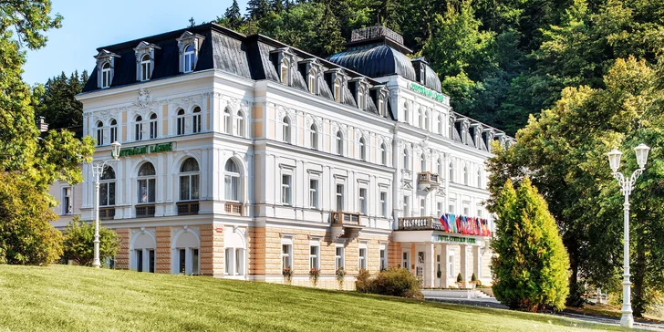 4* luxusný hotel v centre Mariánskych Lázní: polpenzia, neobmedzený wellness aj procedúry