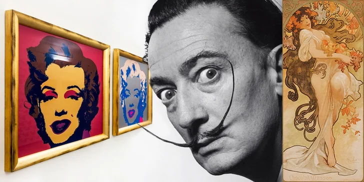 Kulturní lahůdka 3 v 1 pro milovníky výtvarného umění: Dalí, Mucha, Warhol