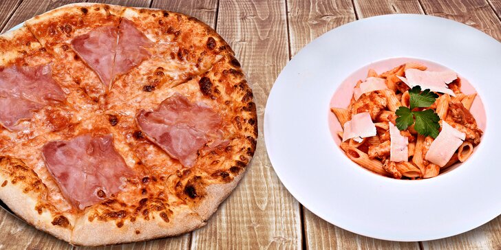 Vzpomínky na Itálii: pizza nebo těstoviny dle výběru pro 1 či 2