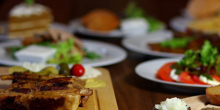 Pečená vepřová žebra v BBQ omáčce a 4x Velkopopovický Kozel z tanku