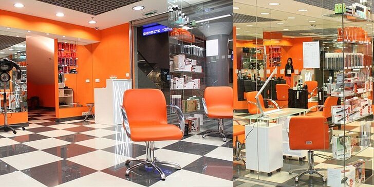 Dámské stříhání (stříhání, mytí, foukání, styling) ve stylovém salonu v centru Prahy
