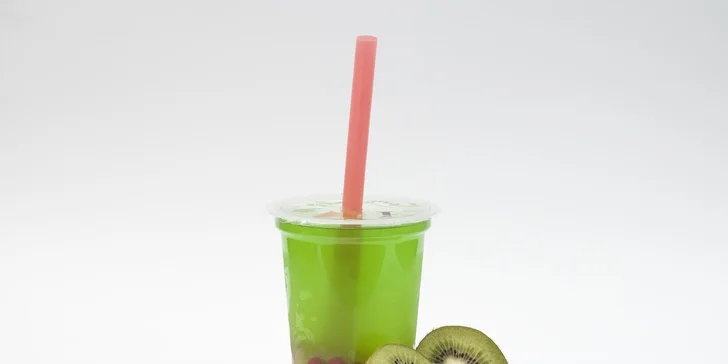 Půl litr bubble tea: Ovocný nebo krémový čaj s dvojitou dávkou přísad