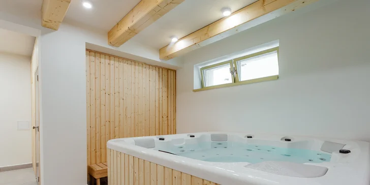 V rámci privátního wellness vám bude k dispozici také vířivka.