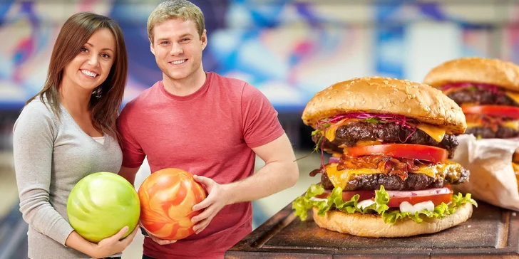 Hodina bowlingu a 2 velké burgery s přílohou – i v bezlepkové úpravě