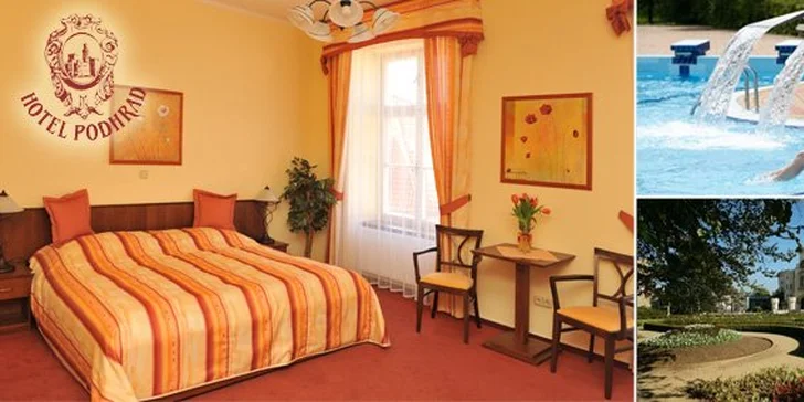 3990 Kč za ČTYŘI DNY PRO DVA v hotelu Podhrad**** v Hluboké nad Vltavou! Tři snídaně a tři večeře pro oba, vstup do wellness i třídenní vstup do aquaparku Hluboká v původní hodnotě 9300 Kč!