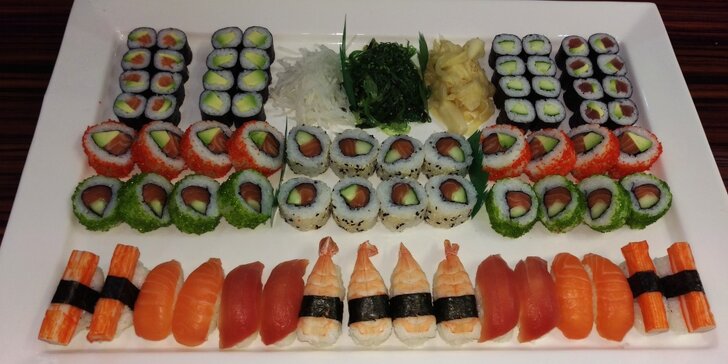 Pravá japonská hostina v Sushi Miomi: 26 nebo 72 kousků lahodného sushi