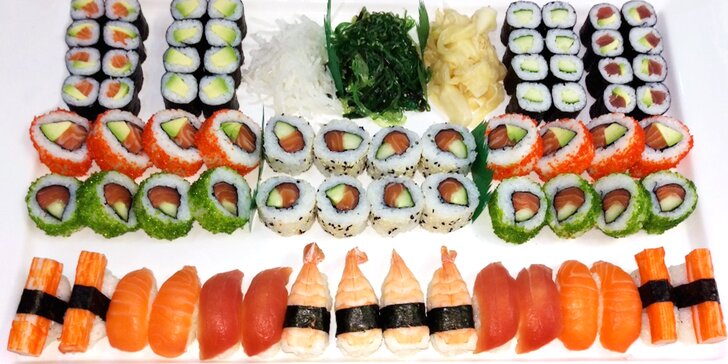 Pravá japonská hostina v Sushi Miomi: 26 nebo 72 kousků lahodného sushi