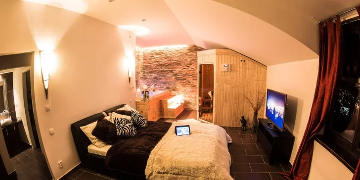 Dovolená snů: apartmány s vířivkou a kinotelevizí či zahradní apartmán s wellness
