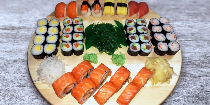 Hostina na japonský způsob: Sushi sety se 48 nebo 68 kousky