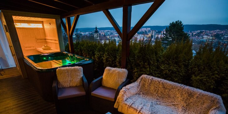 Wellness relaxace v Moravském krasu: luxusní zahradní apartmán a polopenze