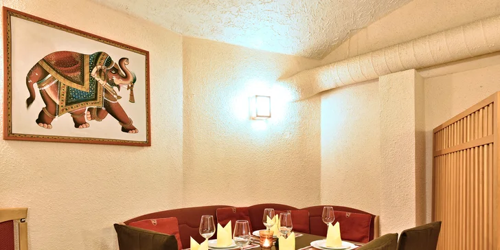 Tříchodové menu s indickými a thajskými pokrmy až pro 4 osoby