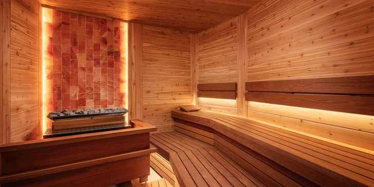 Součástí wellness je i sauna. 